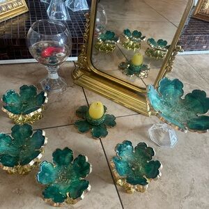 Green and Gold Floral Haftseen for Persian new year
